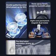 Double Ended Spray Fan – Portable Cooling Mist Fan with Dual Nozzles and Remote Control