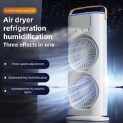 Double Ended Spray Fan – Portable Cooling Mist Fan with Dual Nozzles and Remote Control