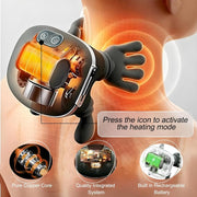 Electric Neck & Shoulder Pain Relief Device with Heat, Deep Tissue Shiatsu Cervical Massage Machine, Back & Body Muscle Relaxation Therapy for Home Office Car Use