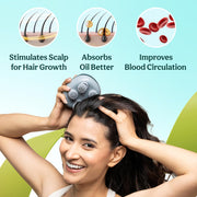 Rechargeable Electric Head & Scalp Kneading Massager, 4 Speed Modes, Handheld Portable Head Massager for Hair Growth, Deep Clean and Stress Relieving